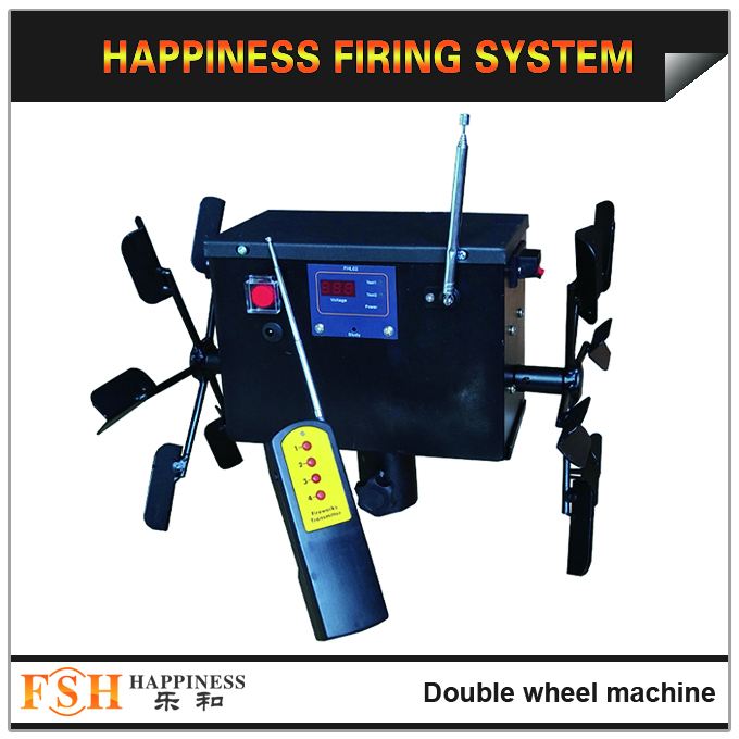 Double wheel remote firing system for stage fountains, fireworks remote system,rechargeable ,expandable 
