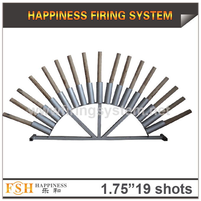 1.75 inch 19 shots fan shape AL racks for roman candles