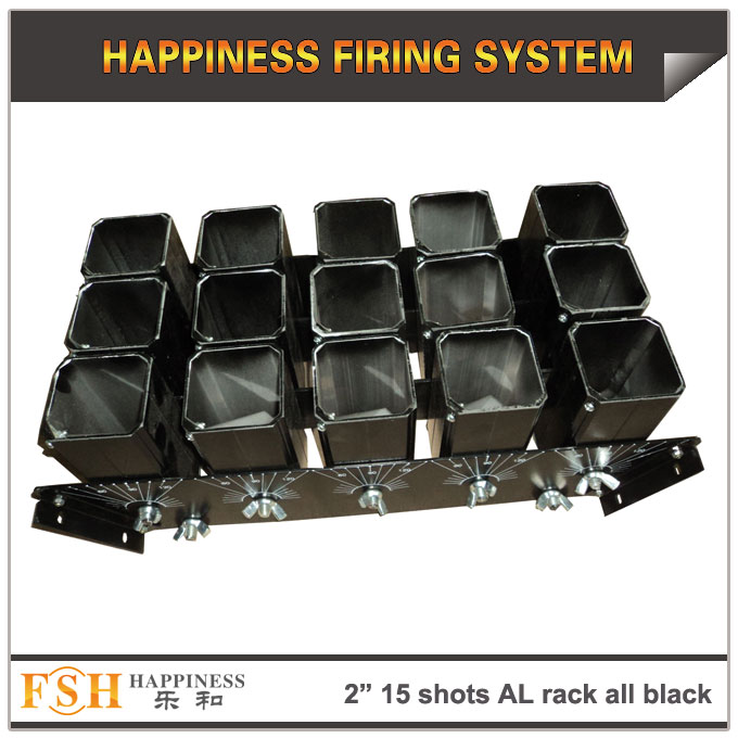 2 inch 15 shots AL racks all black for fireworks display , mortar tubes rack ,single shot 